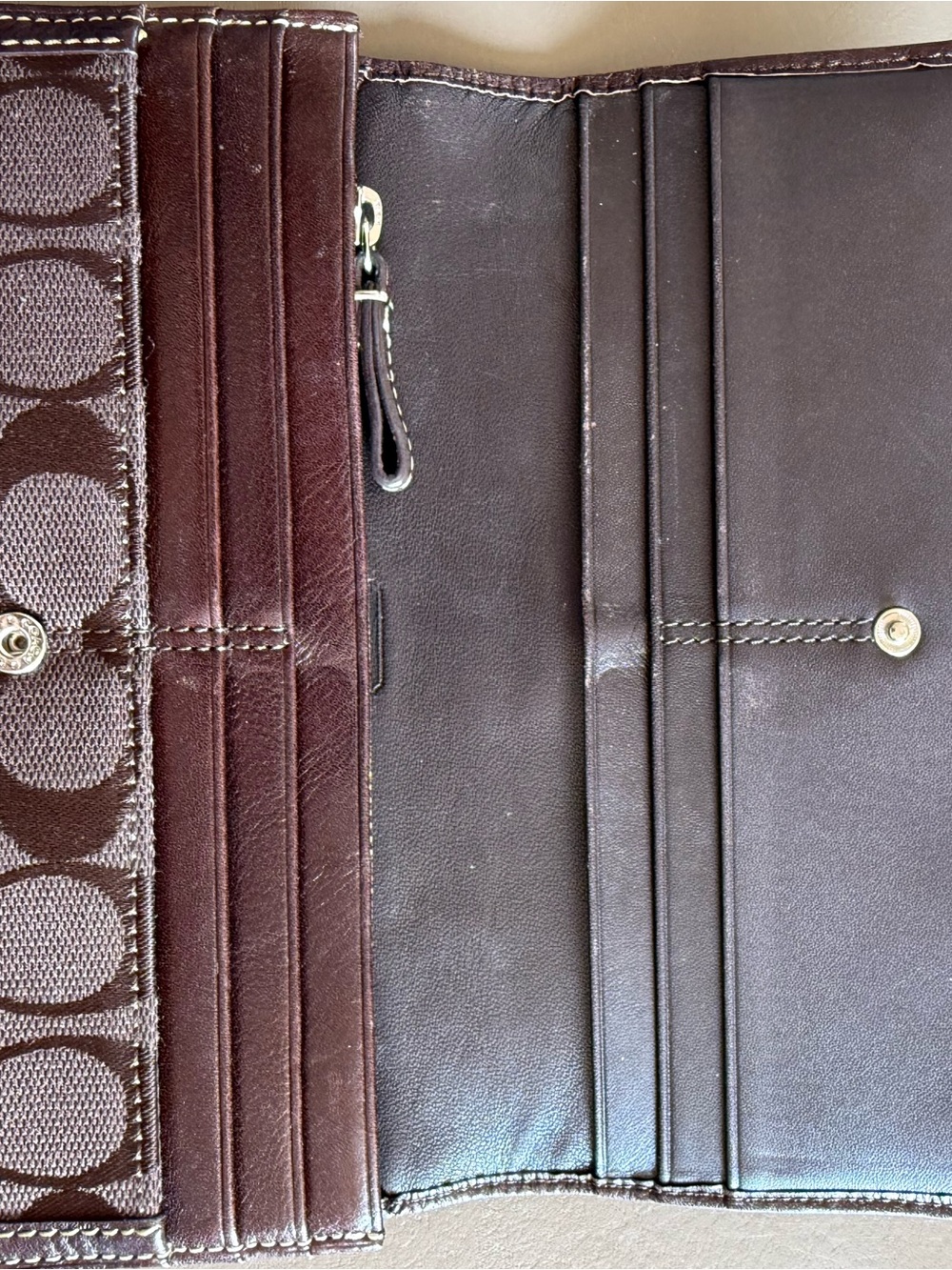 Coach Brown Signature Continental Wallet - Picture 5 of 5